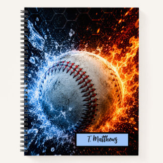 Carnet Baseball Nom Personnalisé Moderne