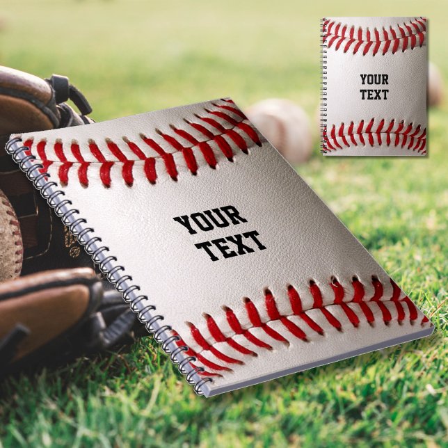 Carnet Baseball Softball Couture de Texte Personnalisé (Créateur téléchargé)