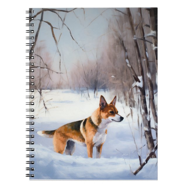 Carnet Basenji Laissez Tomber la Neige Noël (Devant)