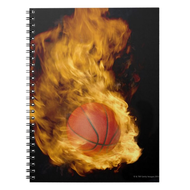 Carnet Basket-ball en feu (composite numérique) (Devant)