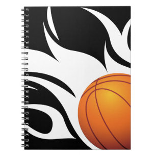 Carnet Basket-ball flamboyant noir et blanc