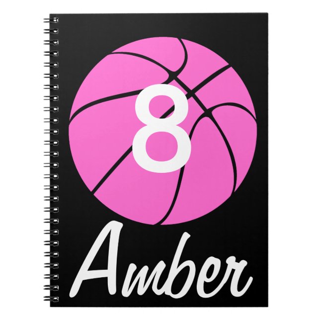 Carnet Basket-ball rose personnalisé (Devant)