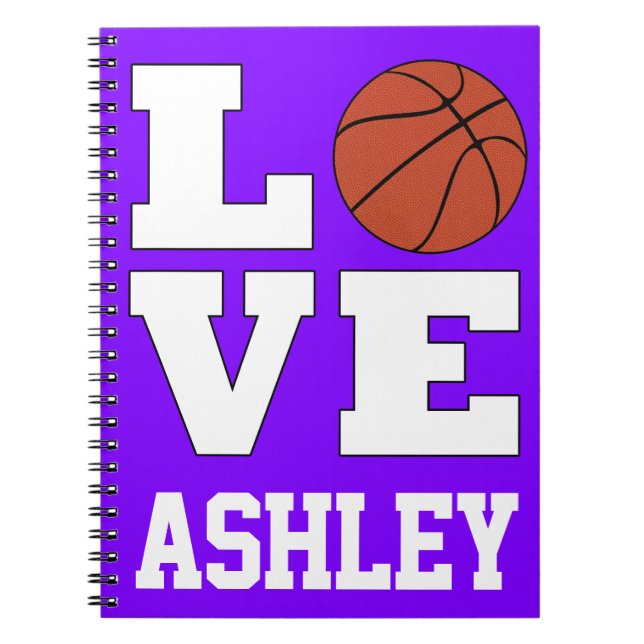 Carnet Basketball LOVE Custom Basketball Player Nom/Texte (Devant)
