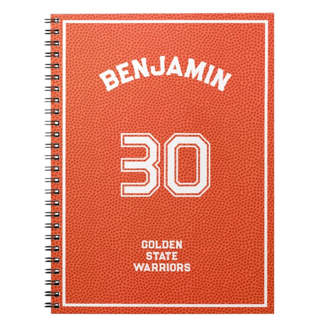Carnet Basketball Texturé Orange Personnalisé (Devant)