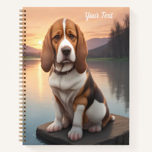 Carnet Basset Hound au bord du lac (Devant)