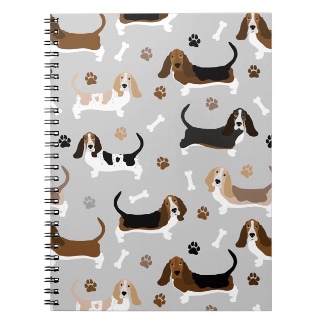 Carnet Basset Hound Chig Bones and Paws (Devant)