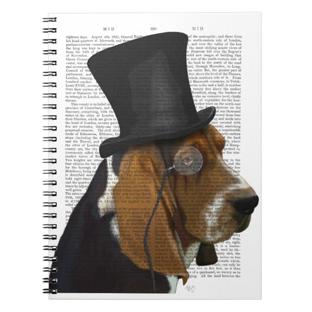 Carnet Basset Hound, Hound officiel et Casquette (Devant)