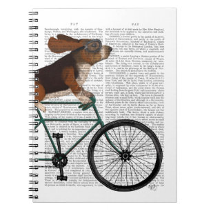 Carnet Basset Hound sur bicyclette