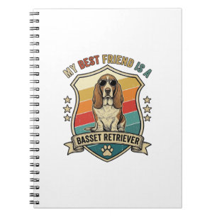 Carnet Basset Retriever ami Lunettes de soleil Rétro Bouc