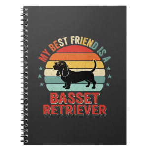 Carnet Basset Retriever Rétro Coucher de Soleil Chien