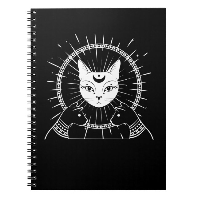 Carnet Bastet ancienne Egypte Cat Crescent Goth Moon (Devant)