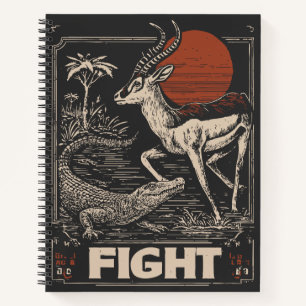 Carnet Bataille de la faune de Woodblock   Crocodile d'An