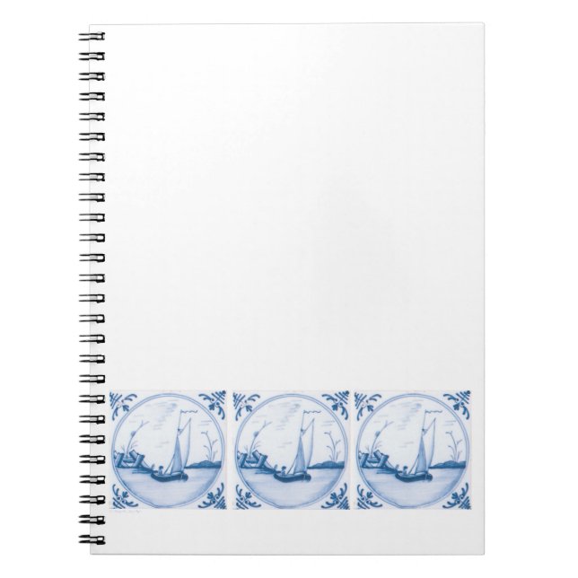 Carnet Bateau à voile bleu blanc de Delft (Devant)