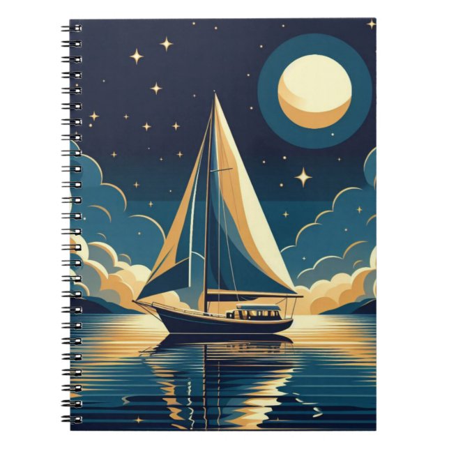 Carnet Bateau à voile la nuit (Devant)