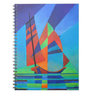 Carnet Bateau Abstrait Art Junk contre Deep Blue Sky