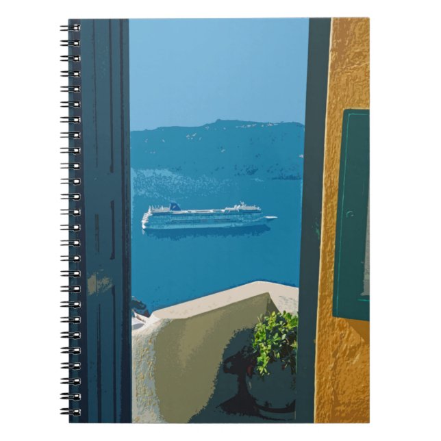 Carnet bateau de croisière à Santorin, Grèce (Devant)
