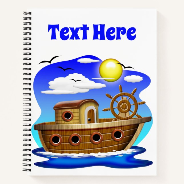 Carnet Bateau de pêche dessin animé  (Devant)