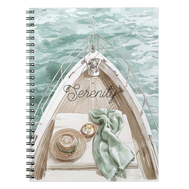 Carnet Bateau océan calme sérénité (Devant)