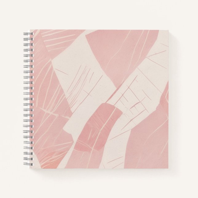 Carnet Batik Abstrait Rose Pâle (Devant)