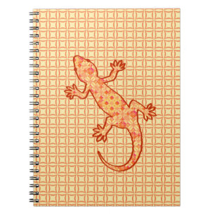 Carnet Batik tribal Gecko - corail et orange clair