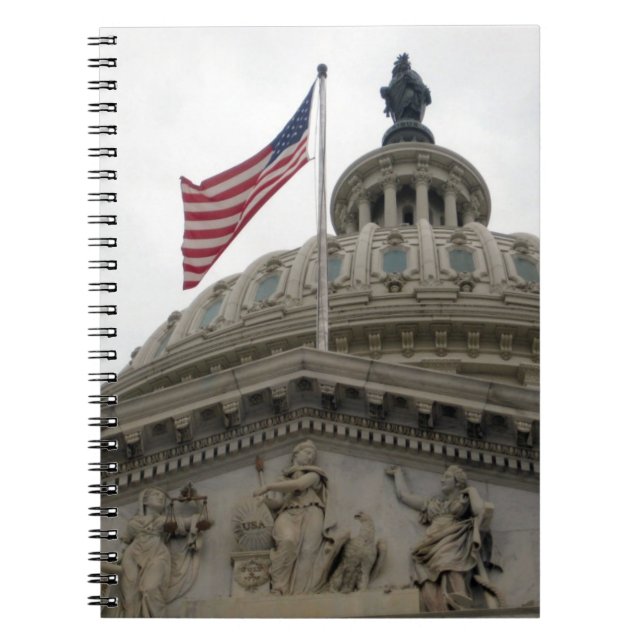 Carnet Bâtiment de capitol des USA avec le drapeau (Devant)