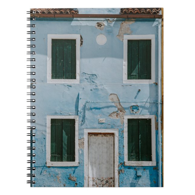 CARNET BÂTIMENT EN BÉTON BLEU DE 2 ÉTAGES (Devant)