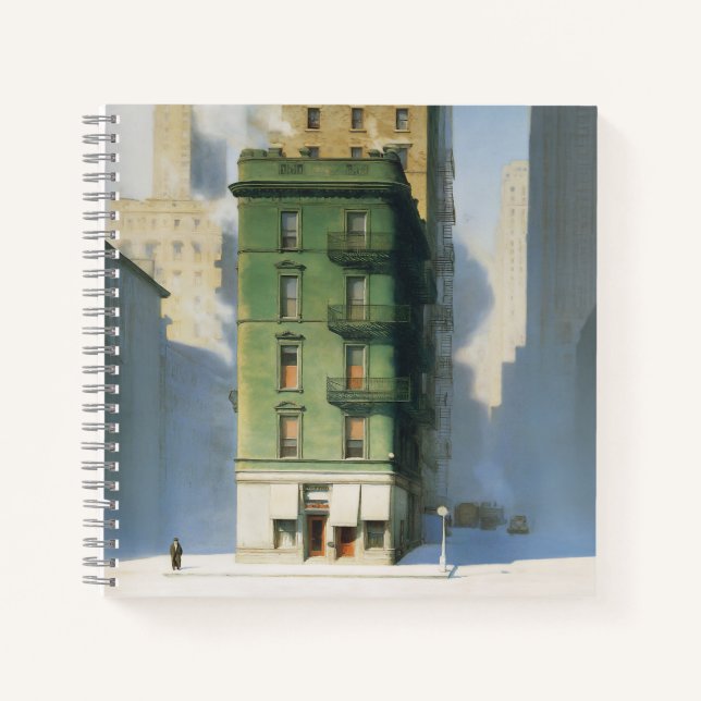 Carnet Bâtiment vert à New York en hiver (Devant)