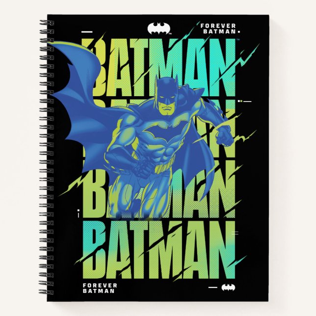 Carnet Batman Électrique Qui Traverse La Typographie (Devant)
