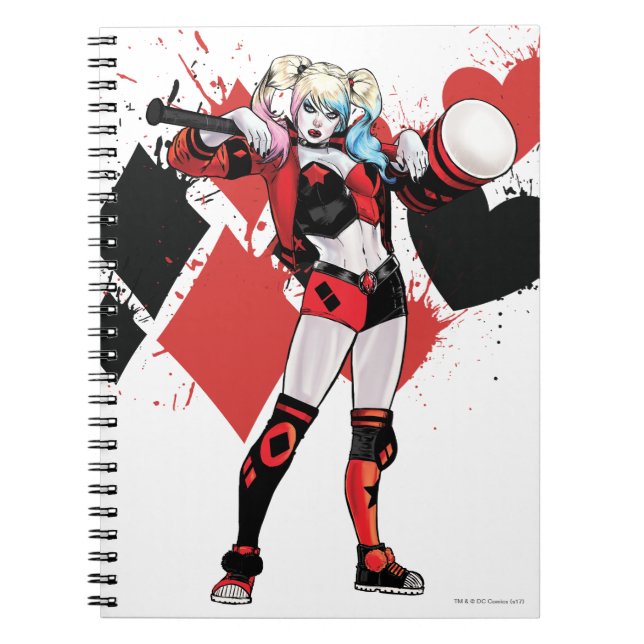 Carnet Batman | Harley Quinn Hearts & Diamonds Splatter (Devant)
