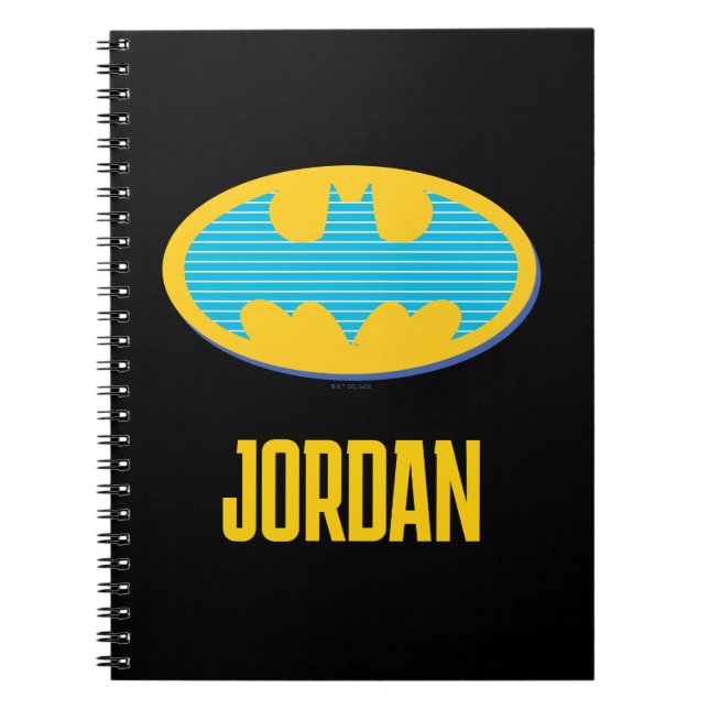 Carnet Batman | Symbole Cyan Stripes (Devant)