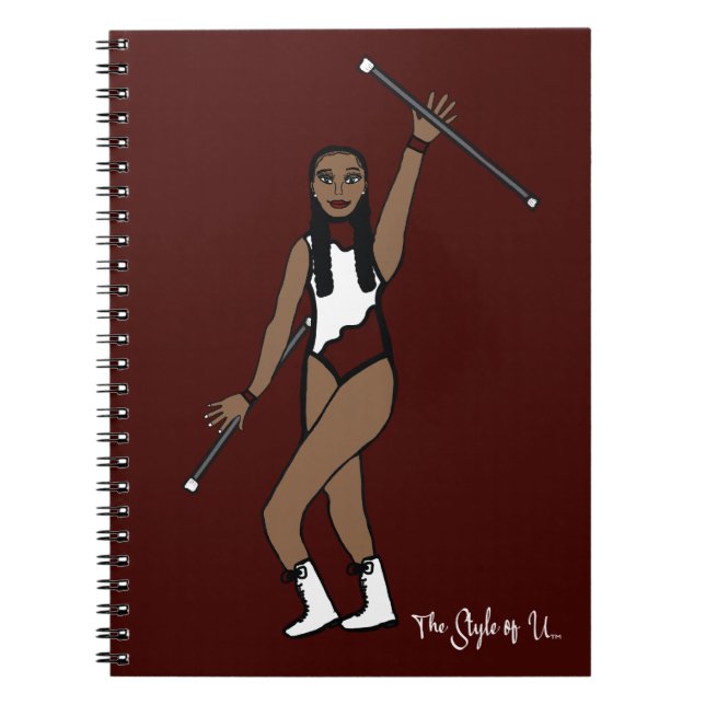 Carnet Baton Twirler Blanc Bourgogne Accent B (Devant)