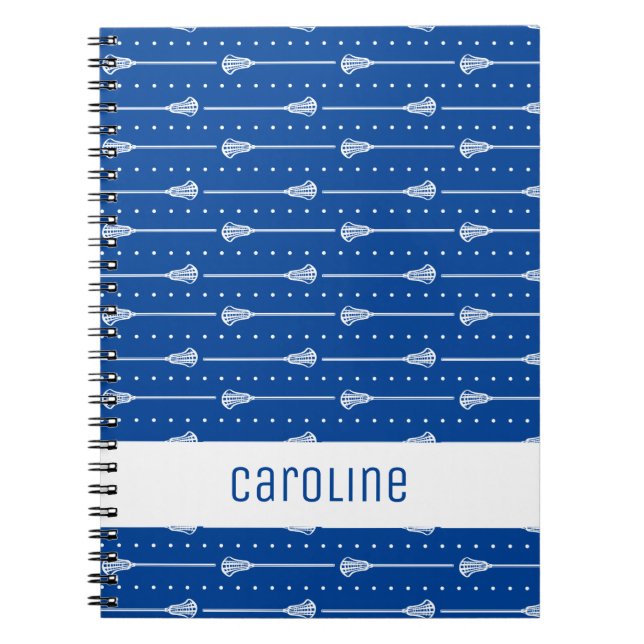 Carnet Bâtonnets Bleus Blancs et Motifs à Lignes Pointill (Devant)