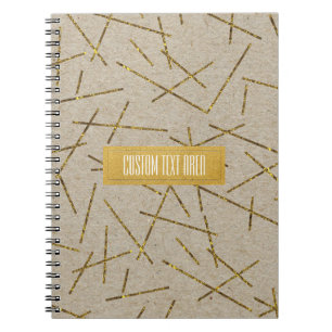 Carnet Bâtonnets de confettis dorés Kraft Moderne Chic Gl