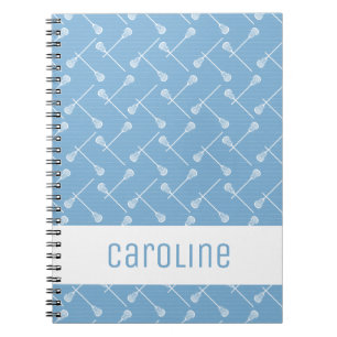 Carnet Bâtons blancs en crosse bleu poudre à motifs