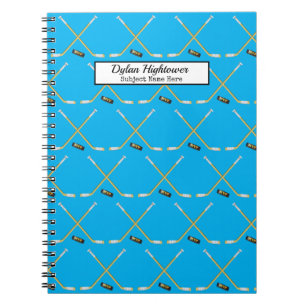 Carnet Bâtons de hockey MVP Motif Puck Sky Blue Nom