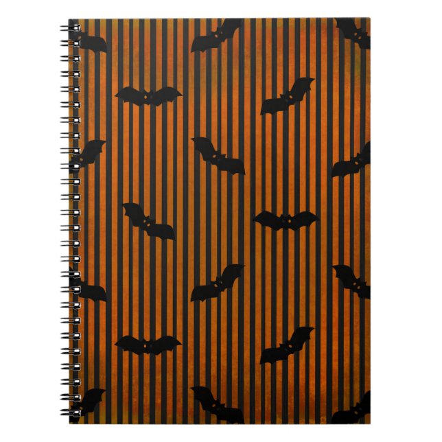 Carnet Bats d'Halloween orange (Devant)
