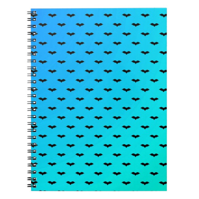 Carnet Bats minuscules bleu (Devant)