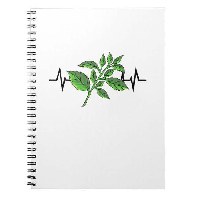 Carnet Battement de coeur de la plante de basilic (Devant)