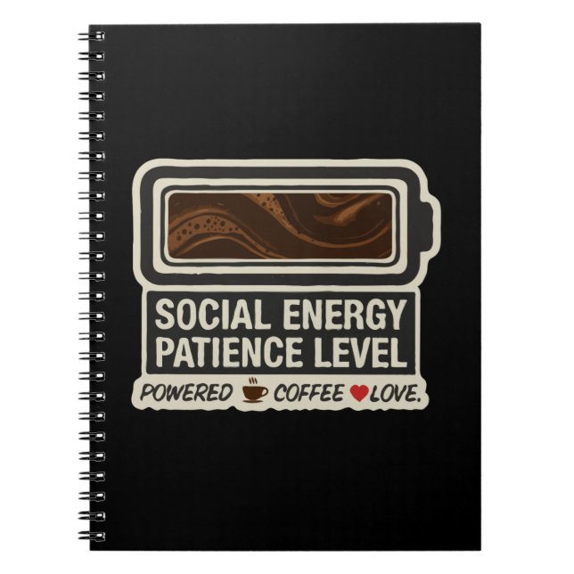 Carnet Batterie Sociale Alimentée par le Café | Niveau d' (Devant)
