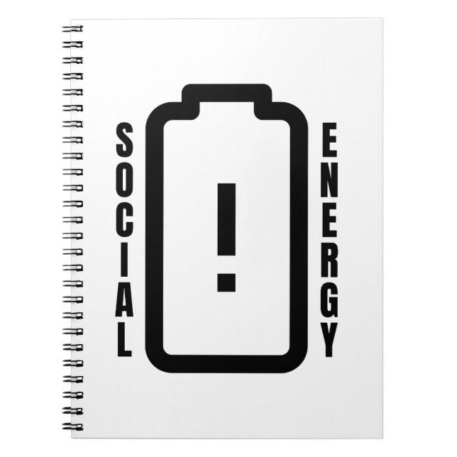 Carnet Batterie sociale Énergie sociale Introvertir (Devant)
