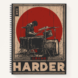 Carnet Batteur Red Sun Musique Motivative Art