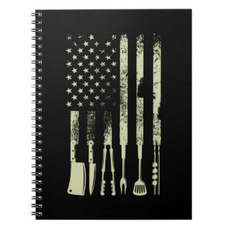 Carnet BBQ Barbecue Meat Smoking US Flag
