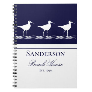 Carnet Beach house bleu marine Sandpipers