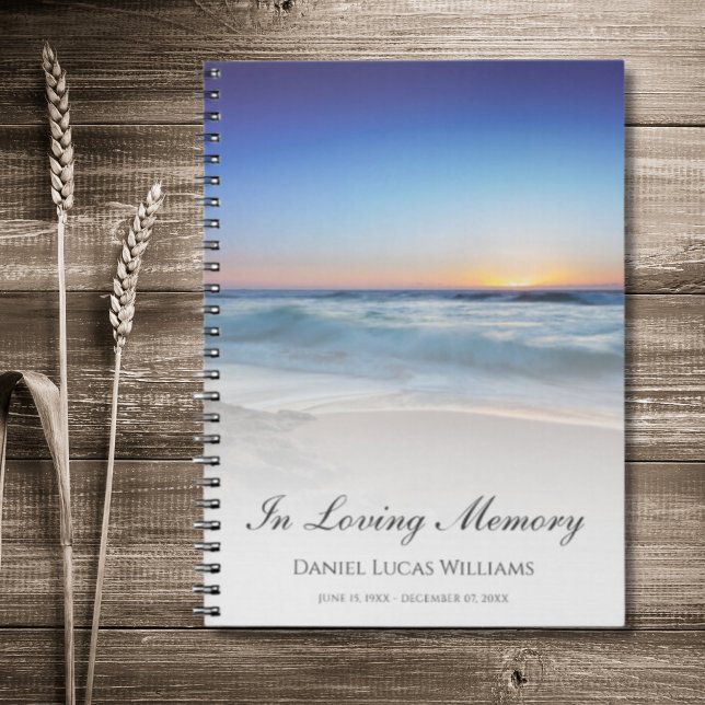 Carnet Beach Ocean Blue Memorial ou Funeral Guest Book (Créateur téléchargé)