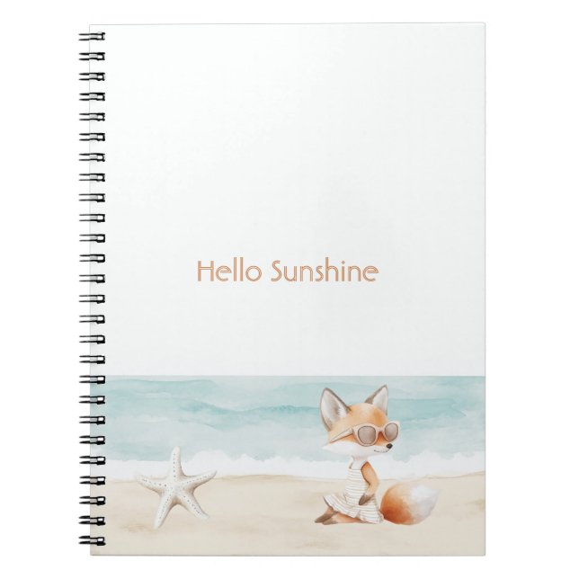 Carnet Beach Ocean Starfish Fox Hello Sunshine (Devant)