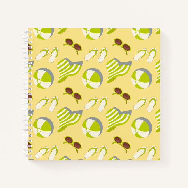 Carnet Beach vacay pattern with sunglasses and sun hat  (Devant)
