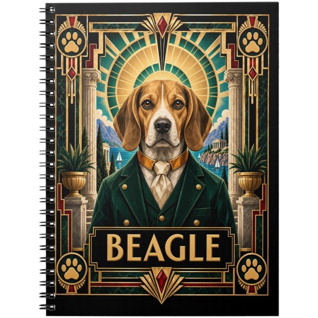 Carnet Beagle, Chien Art Déco (Créateur téléchargé)