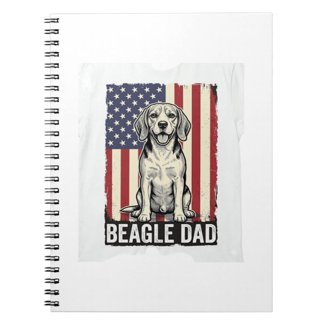 Carnet Beagle Dad Patriotic Vintage Dog Shirt Design_1 (Devant)