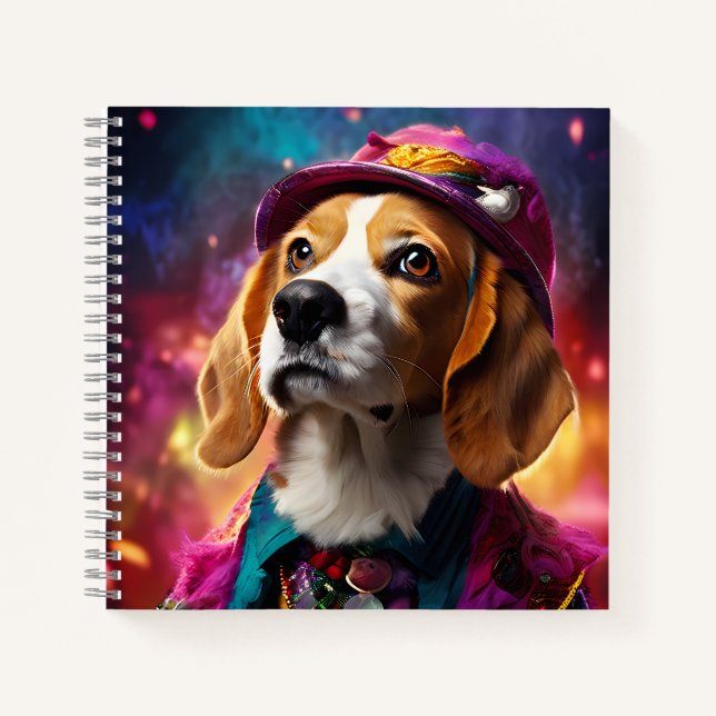 Carnet Beagle dans un Casquette rose (Devant)