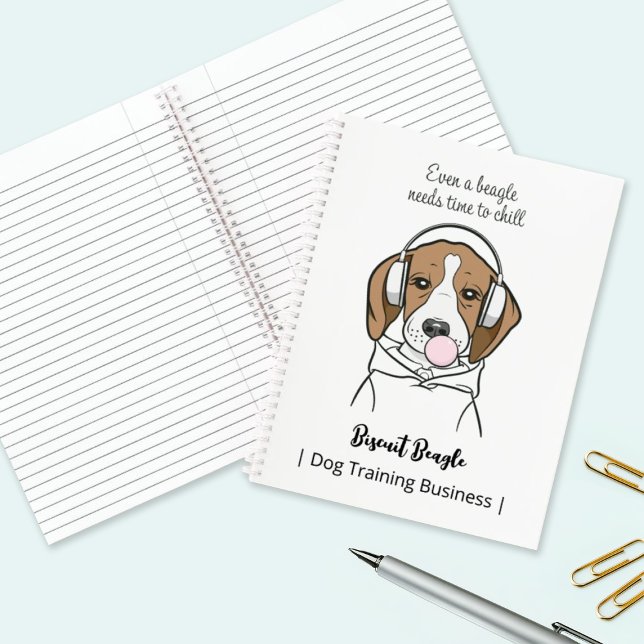 Carnet Beagle décontracté avec un bubble gum Mignon Drôle (Créateur téléchargé)